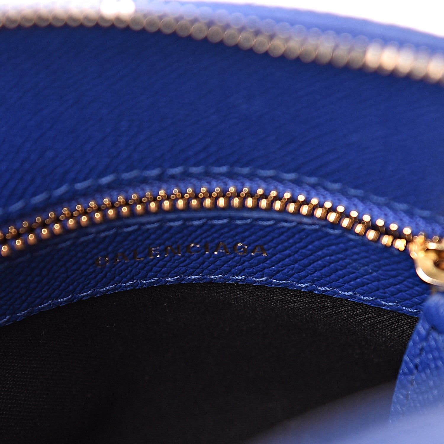 Balenciaga Signature Grained Calfskin Logo XXS Ville Top Handle Bag Bleu Roi White 9 of 9