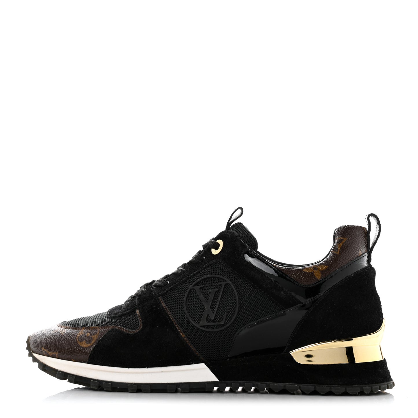 Suede Monogram Run Away Sneakers 40 Black