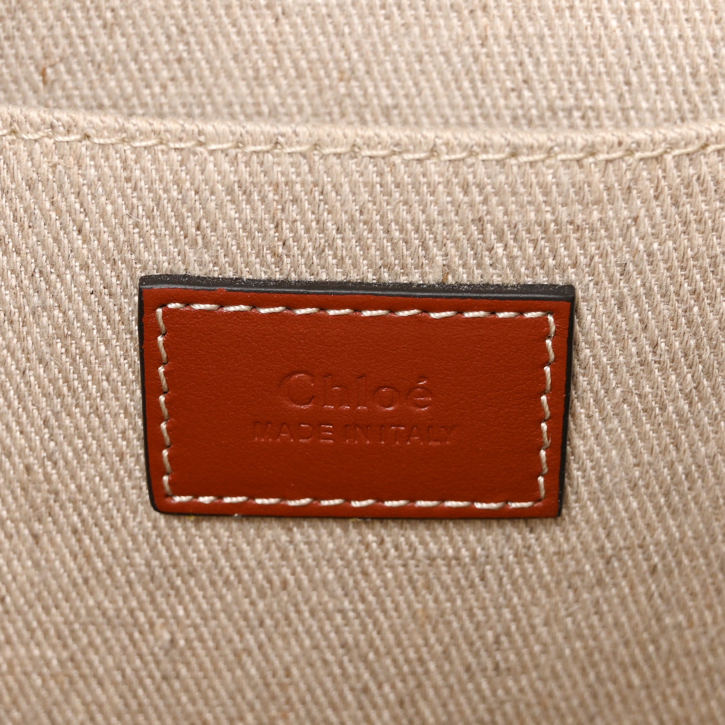Cotton Calfskin Medium Woody Ribbon Tote White Brown