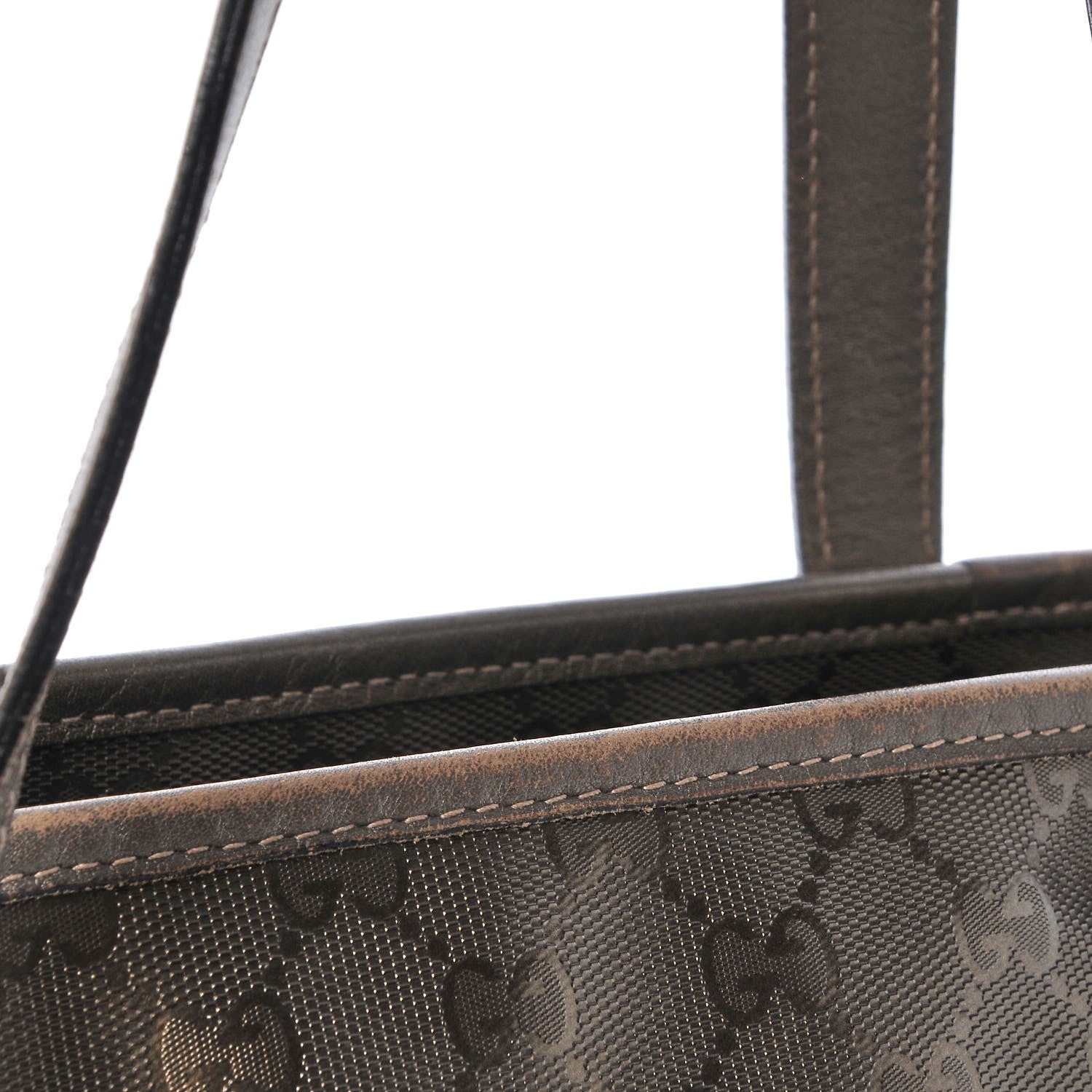 Gucci Imprime Monogram Medium Zippered Shopping Tote Pewter 11 of 13