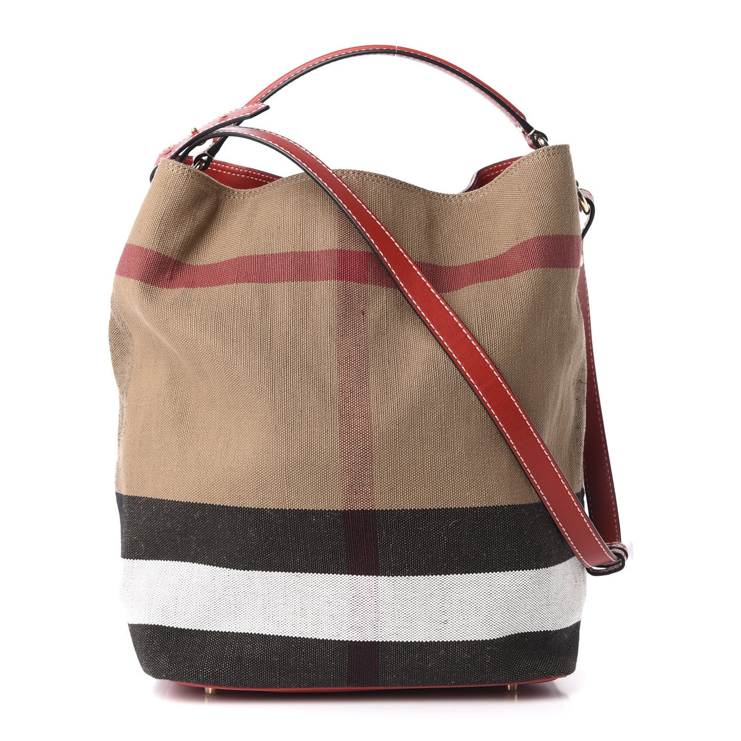Canvas Mega Check Medium Ashby Hobo Cadmium Red