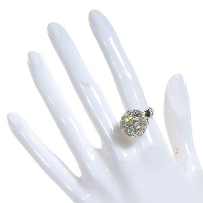 Chanel Crystal CC Ring Silver 6.25 2 of 5