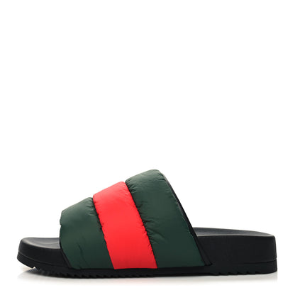 Gucci Nylon Web Mens Slide Sandals 11 Black Green Red 1 of 9