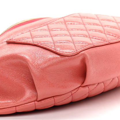 Chanel Crumpled Glazed Lambskin Quilted Waist Bag Fanny Pack Pink 16 of 21