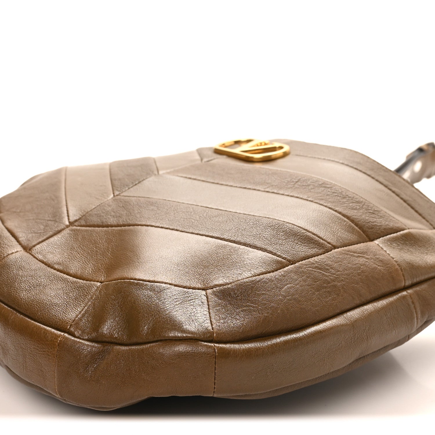 Valentino Garavani Shiny Nappa Chevron Patchwork Small Hoboho Bag Tundra 8 of 8