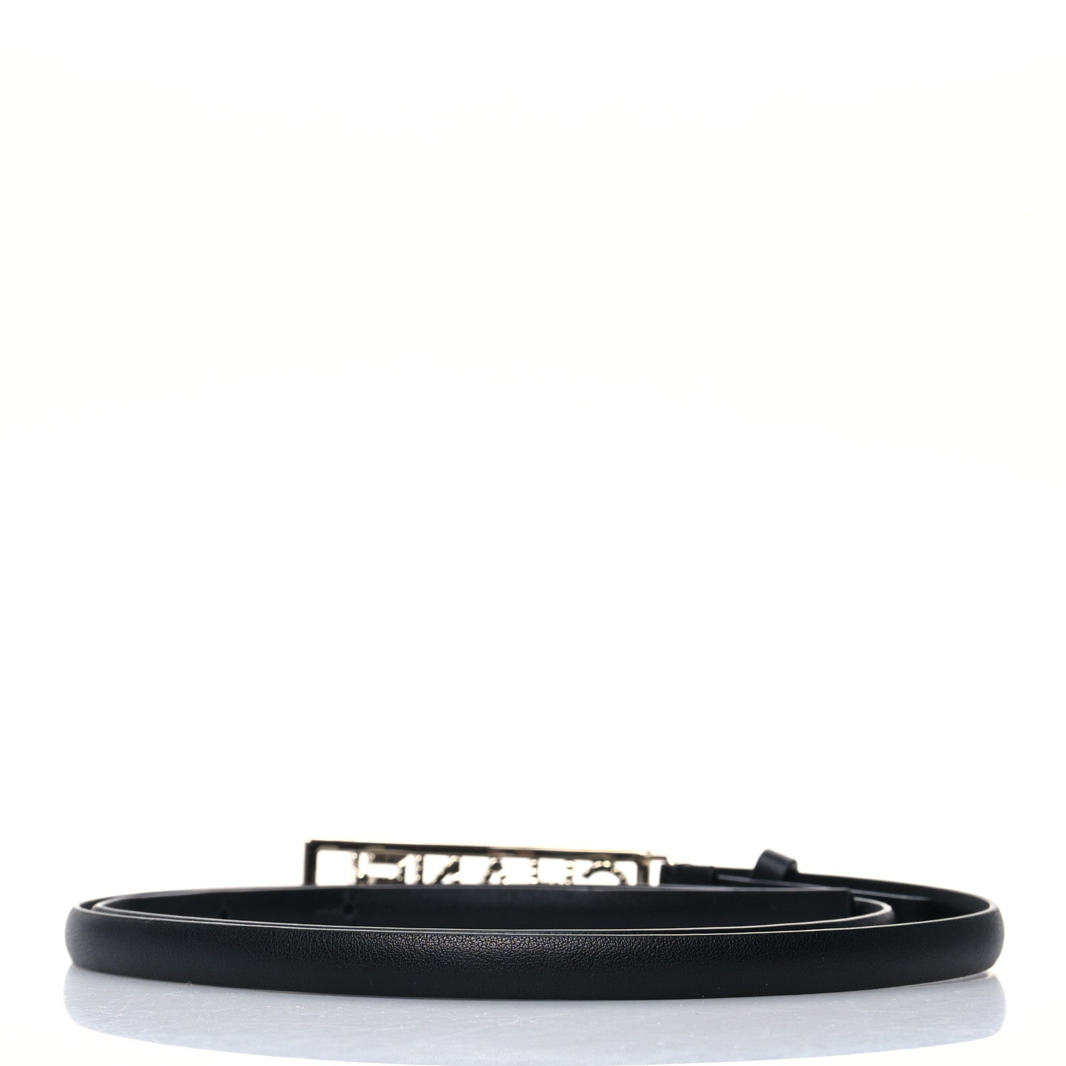 Chanel Lambskin Crystal Logo Belt 80 32 Black 2 of 7