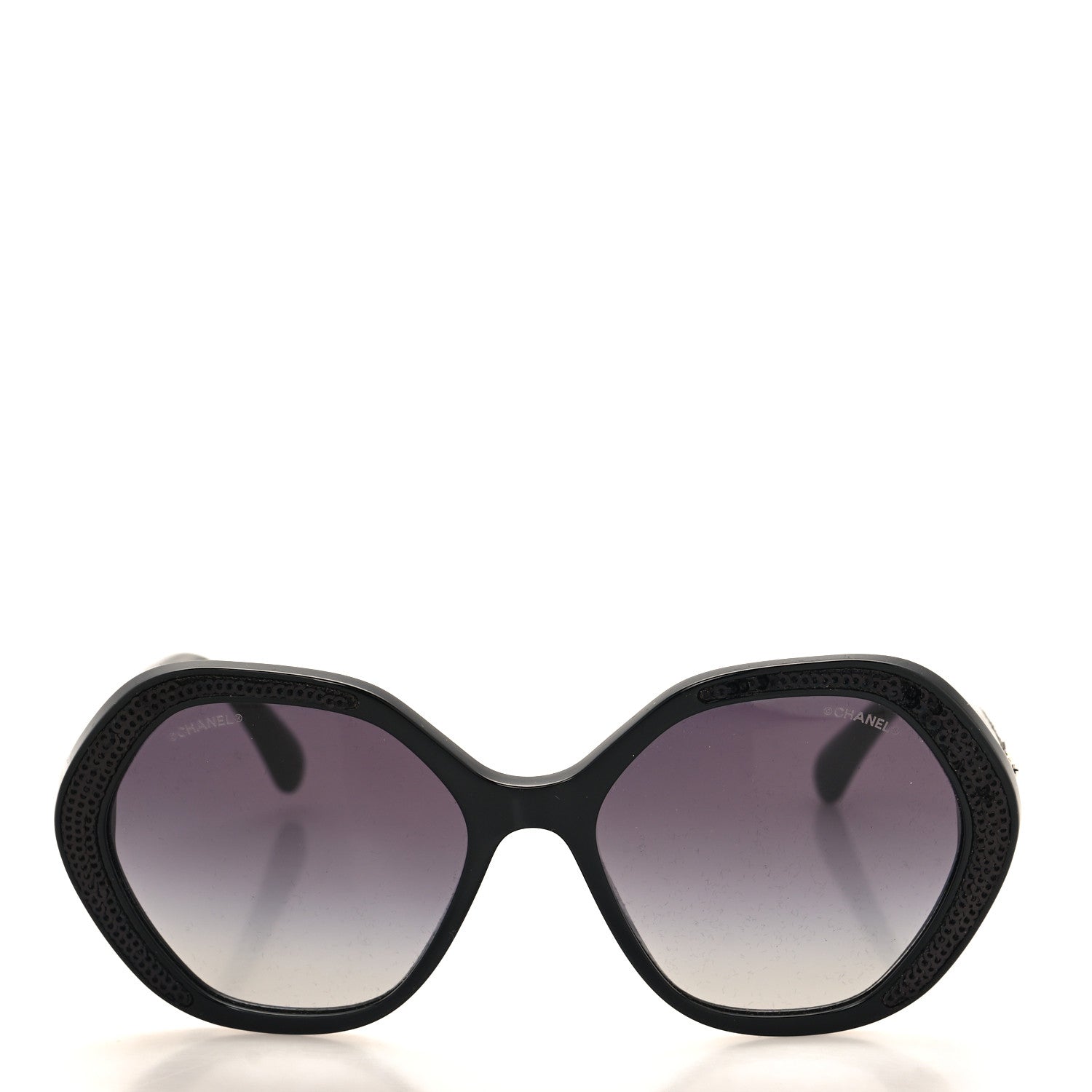 Chanel Acetate Sequin Round Sunglasses 5451-A Black 2 of 8