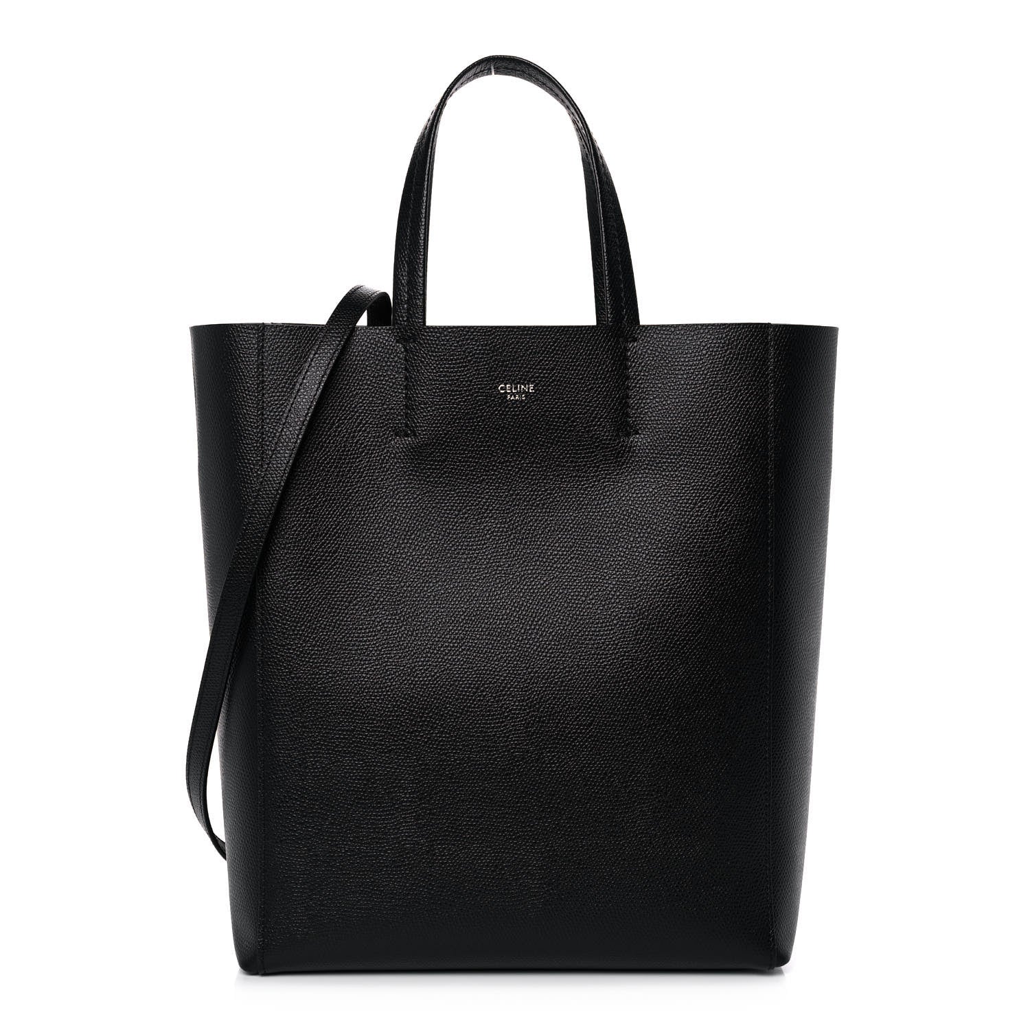 Celine Grained Calfskin Small Vertical Cabas Black 1 of 12
