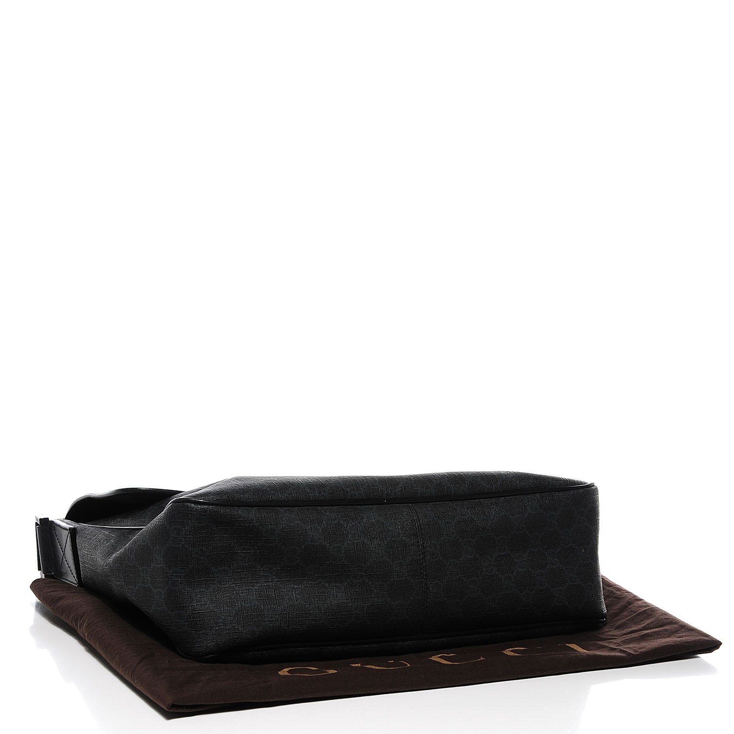 Gucci GG Plus Monogram Medium Flap Messenger Bag Black 4 of 7