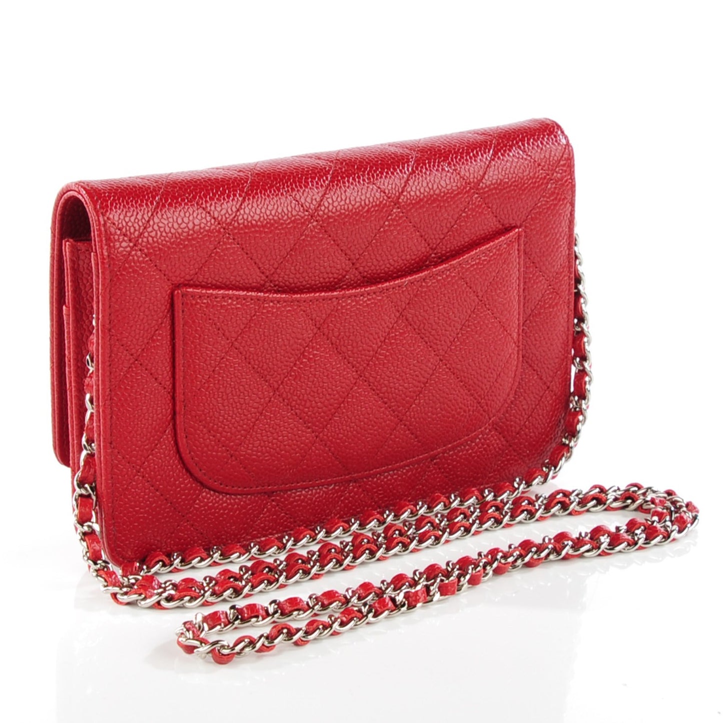 Caviar Quilted Wallet On Chain WOC Red