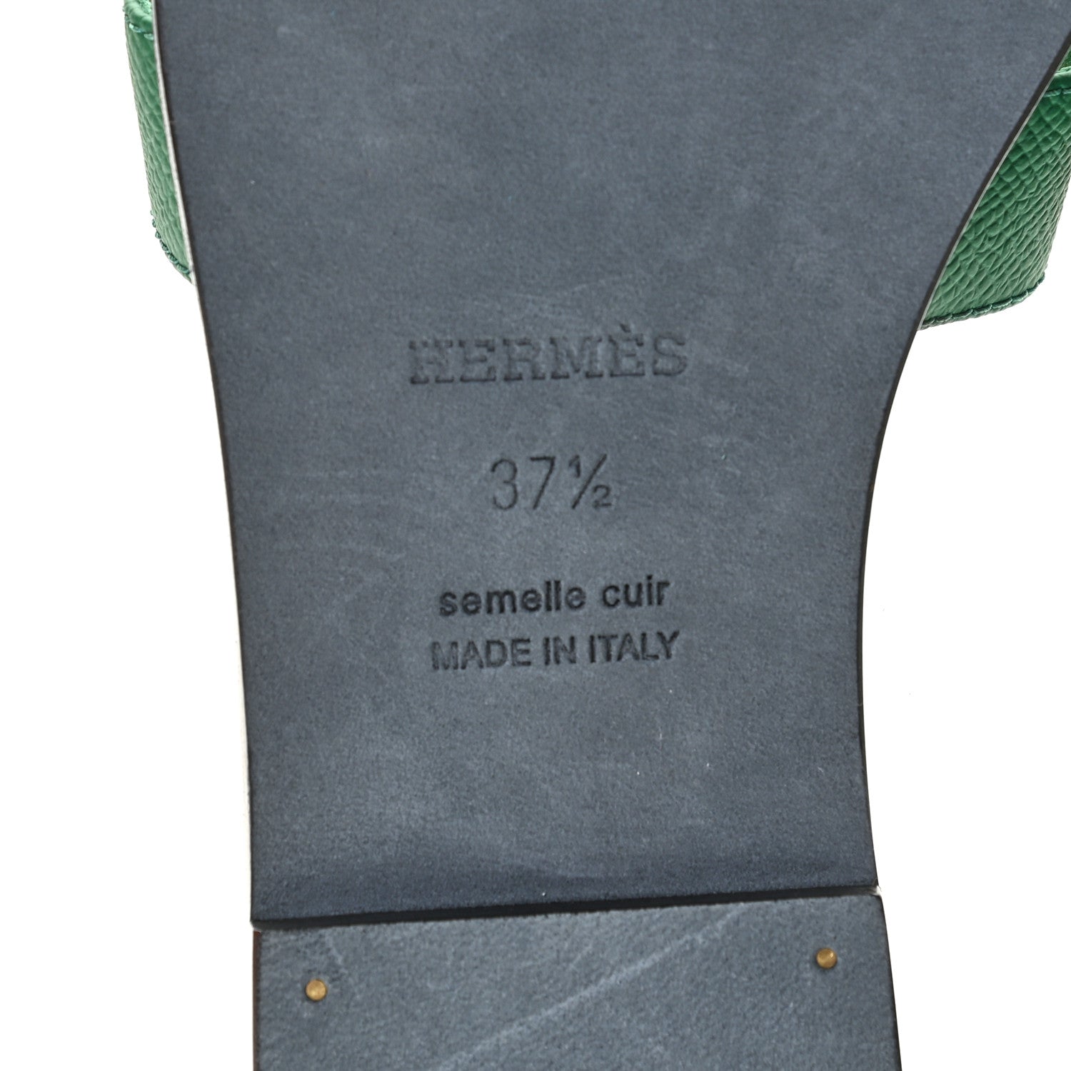 Hermes Epsom Oran Sandals 37.5 Malachite 7 of 10