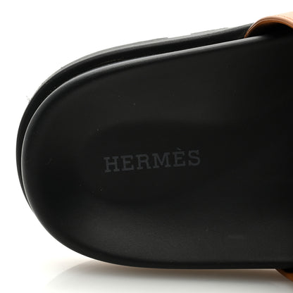 Hermes Calfskin Womens Chypre Sandals 42 Gold 8 of 9