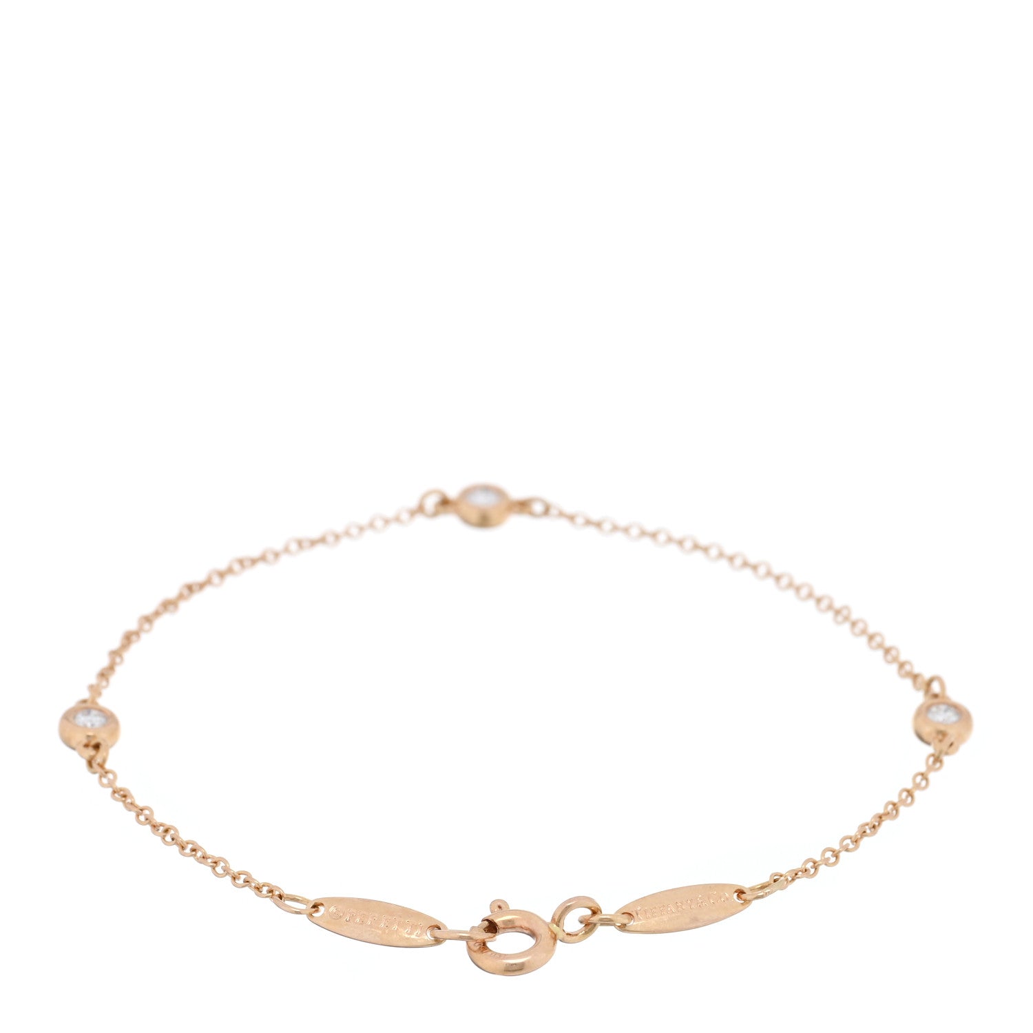 Tiffany 18K Rose Gold Diamond .12ct Elsa Peretti Diamonds by the Yard Bracelet 2 of 4