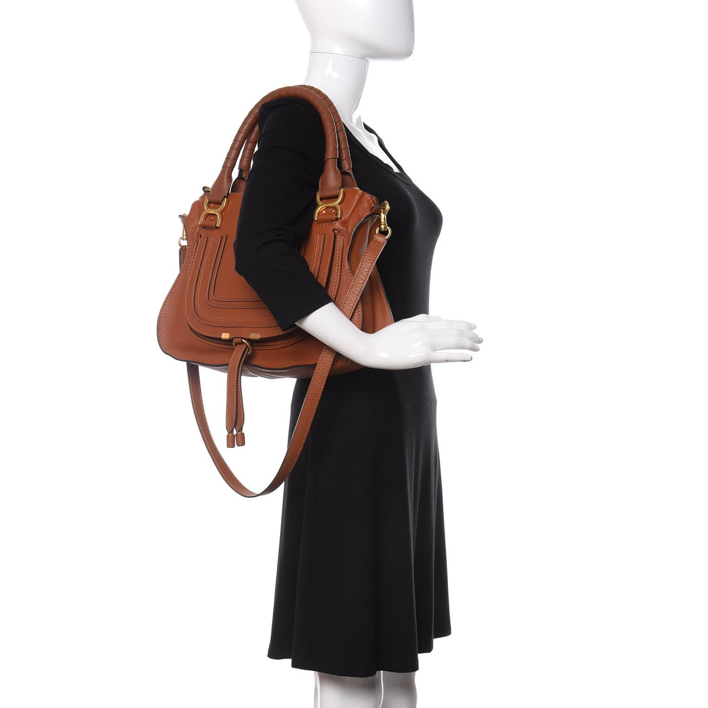 Calfskin Medium Marcie Satchel Tan