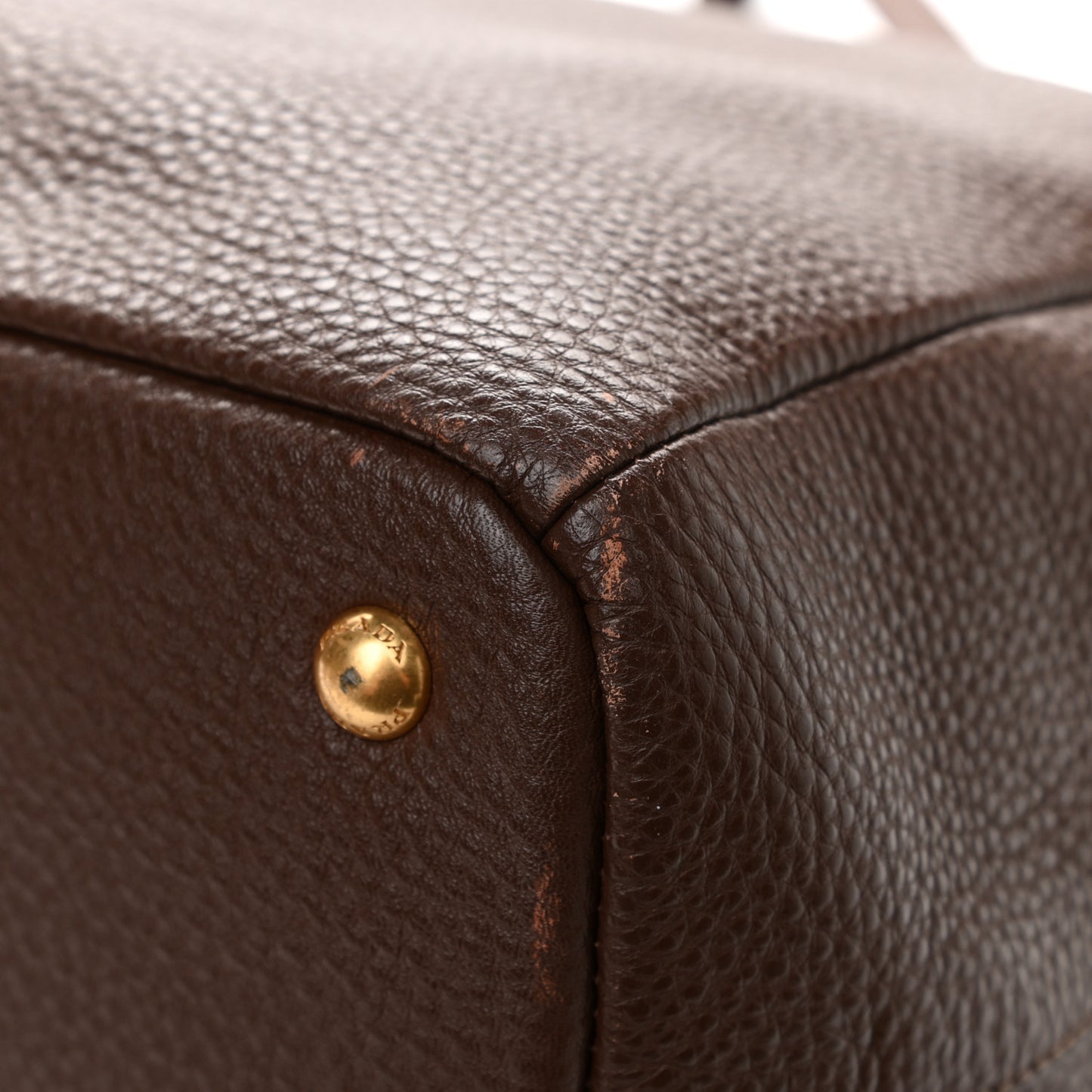 Vitello Daino Double Pocket Shoulder Bag Bruciato