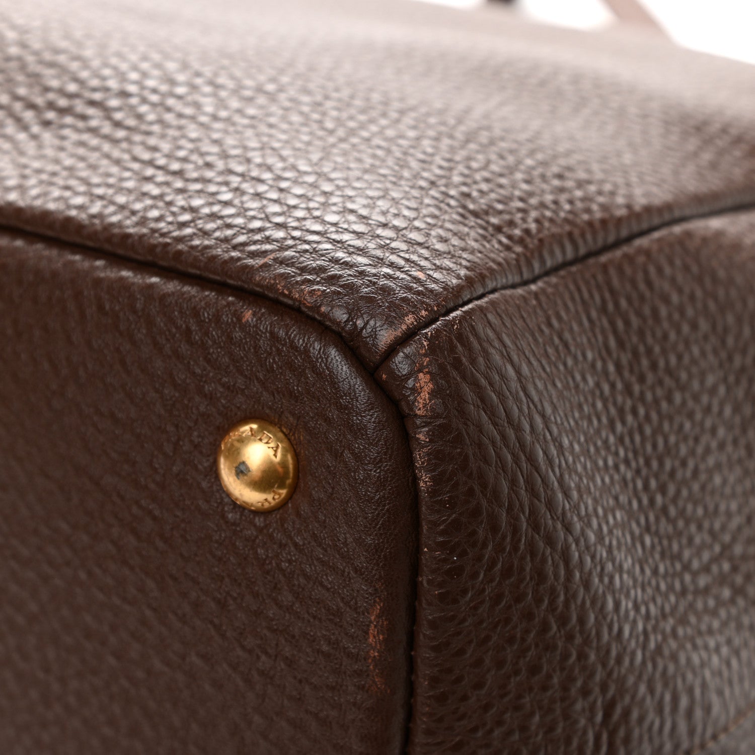 Prada Vitello Daino Double Pocket Shoulder Bag Bruciato 12 of 17