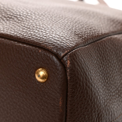Prada Vitello Daino Double Pocket Shoulder Bag Bruciato 12 of 17
