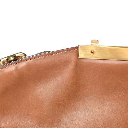 Prada Tessuto Nylon Calfskin Shoulder Bag Brown 8 of 30