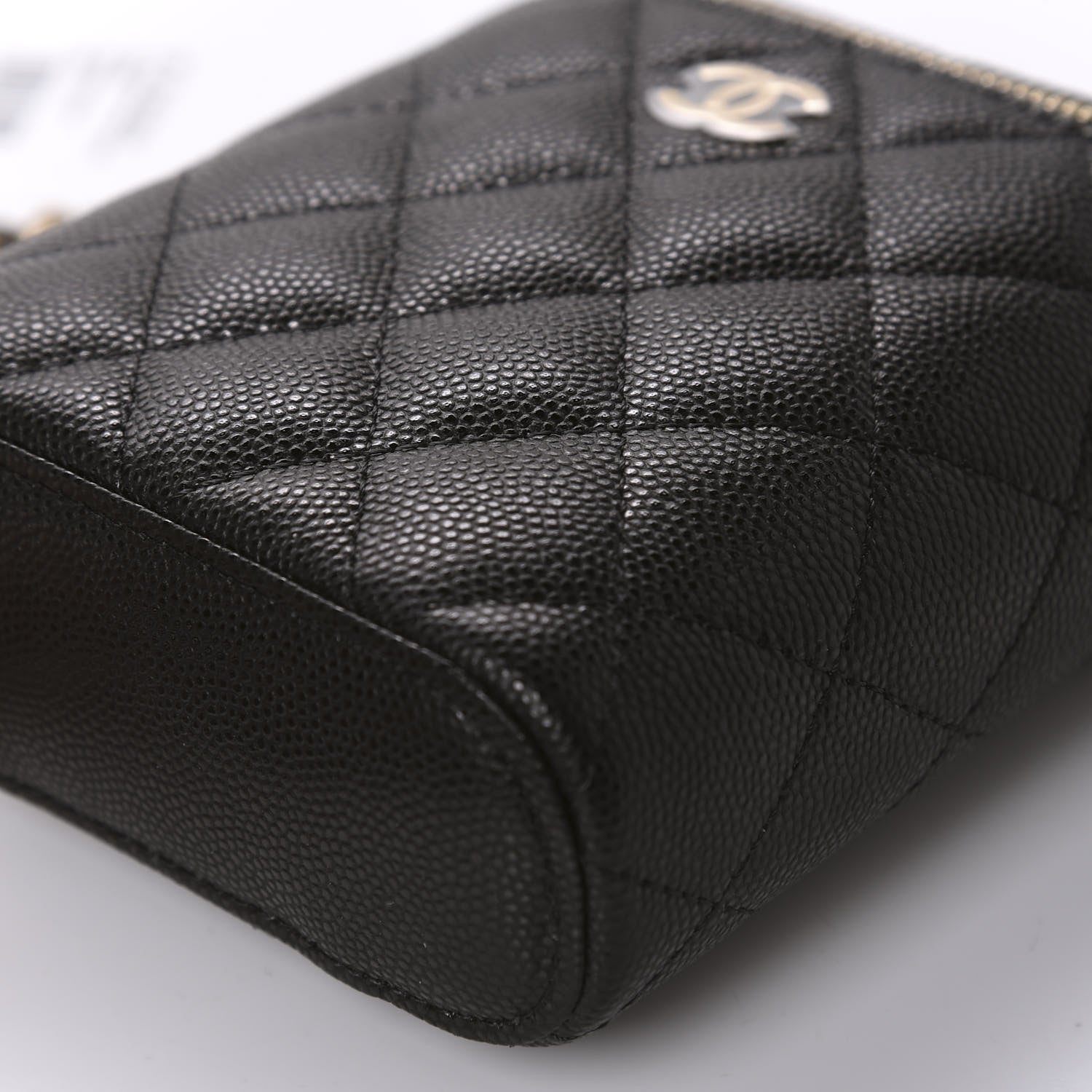 Chanel Caviar Quilted Small Vertical Coco Beauty Vanity Case With Chain Black 7 of 10