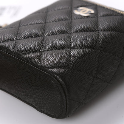 Chanel Caviar Quilted Small Vertical Coco Beauty Vanity Case With Chain Black 7 of 10