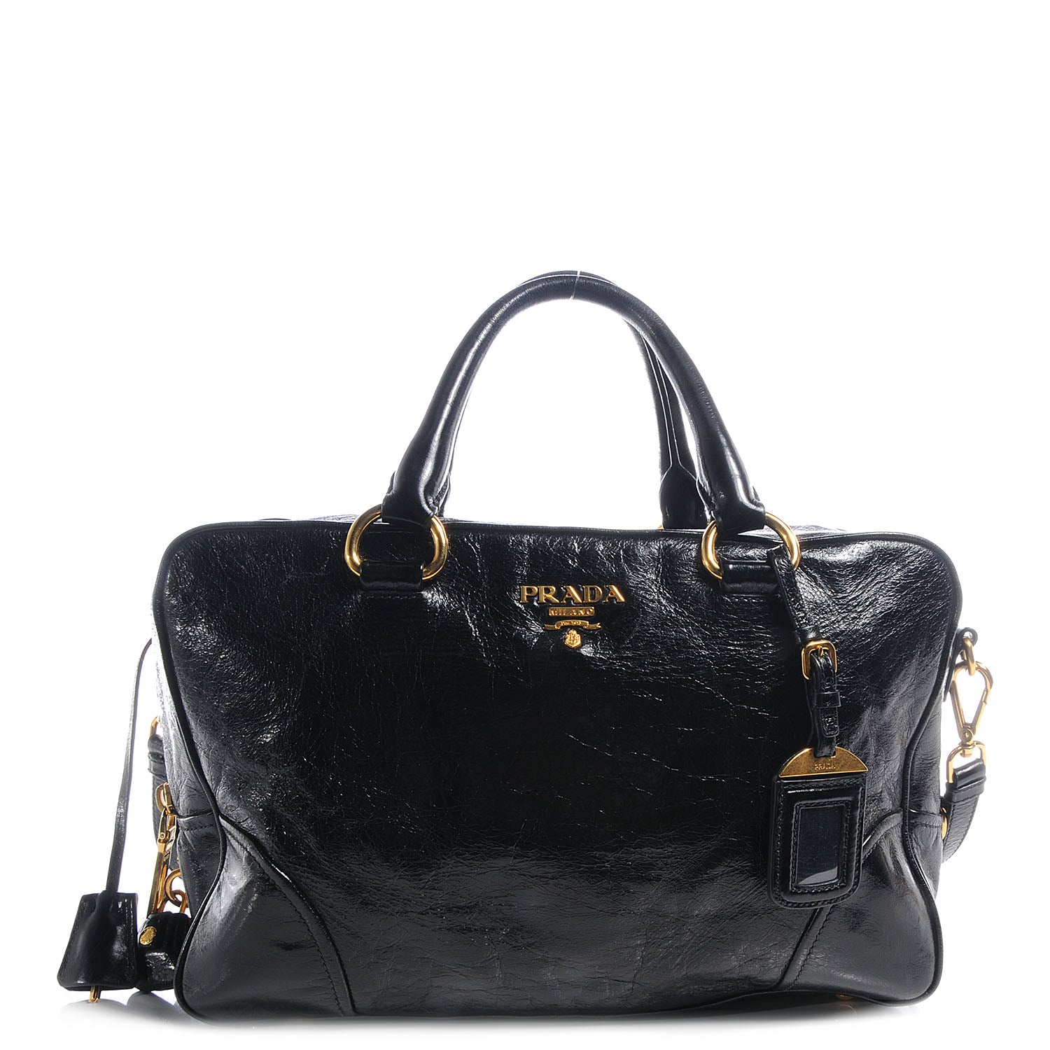 Prada Vitello Shine Tote Nero Black 1 of 9