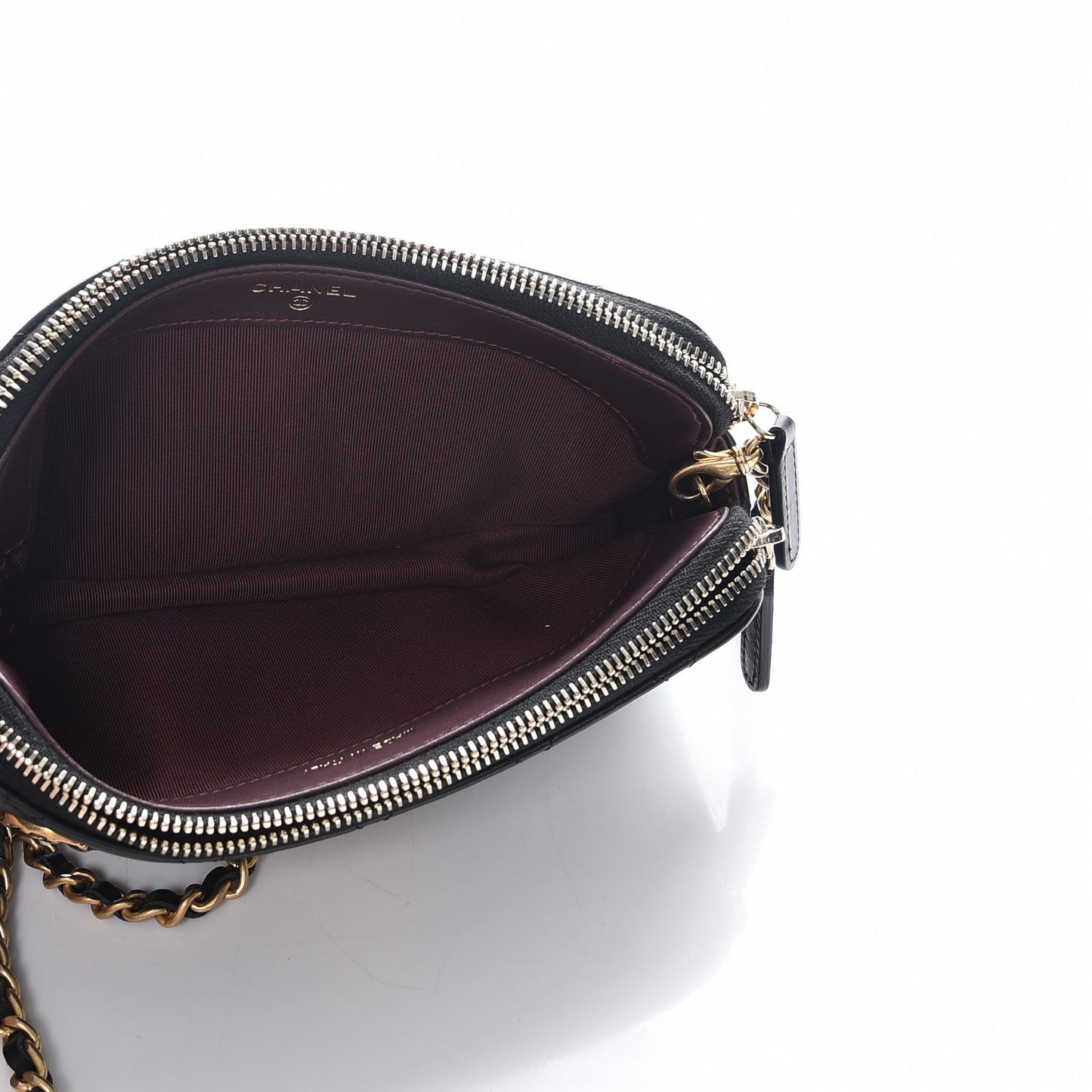 Aged Calfskin Lucky Charms 2.55 Reissue Small Clutch With Chain Black