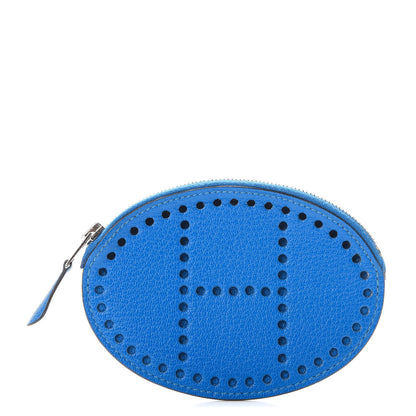 Hermes Chevre Mysore Evelyne Coin Purse Bleu Hydra 1 of 9