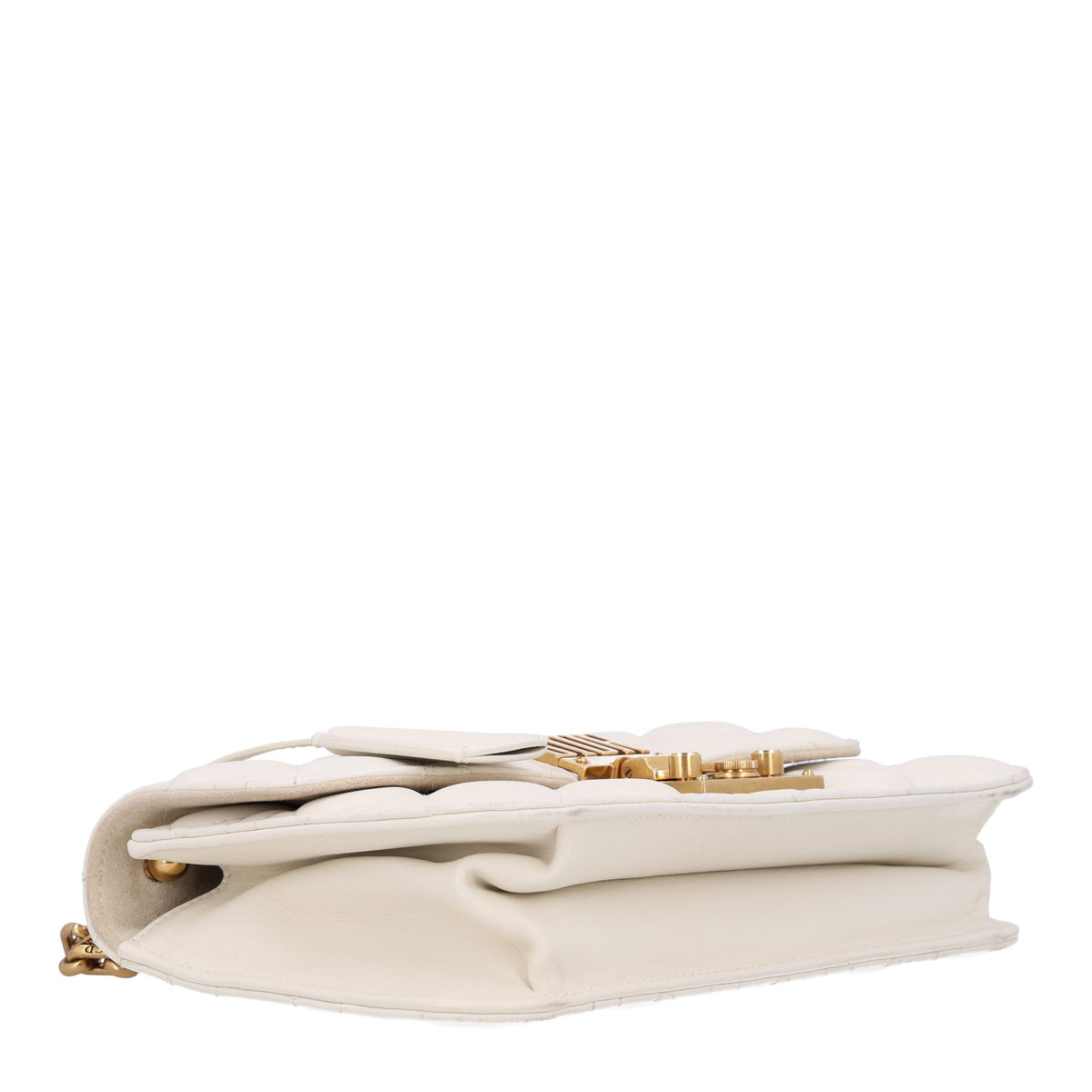 Lambskin Cannage Small Dioraddict Flap Bag White