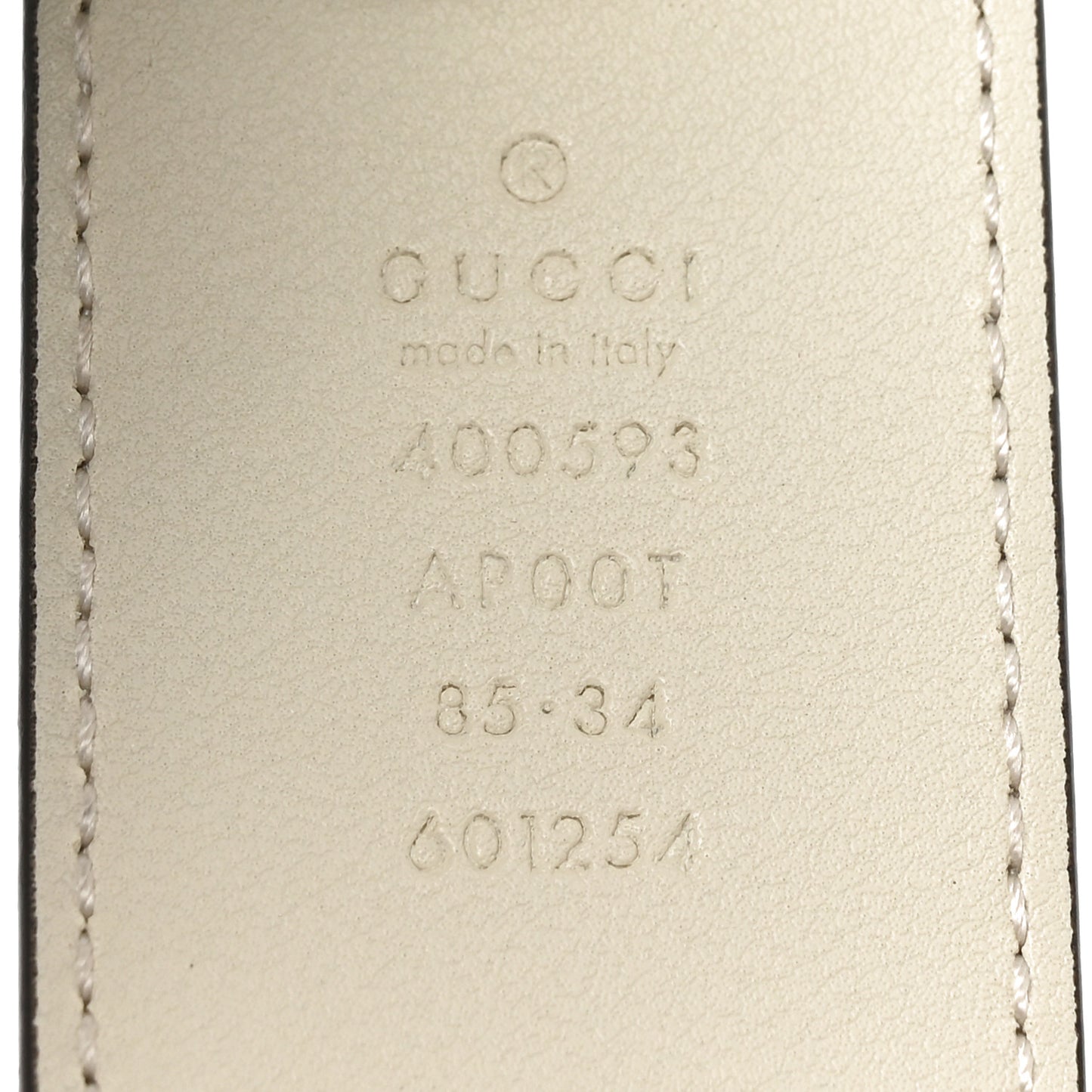 Calfskin Double G 40mm Belt 85 34 Mystic White