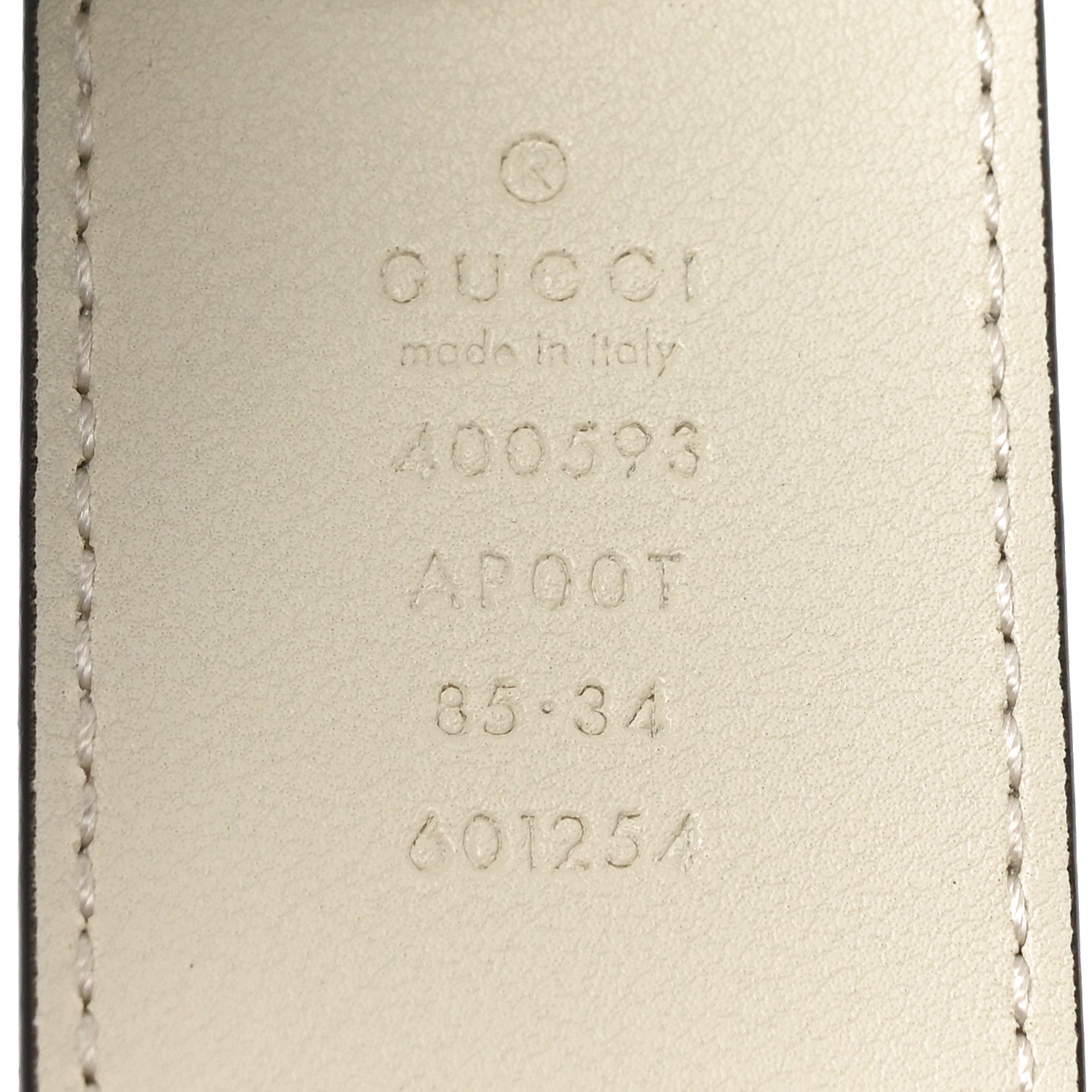 Gucci Calfskin Double G 40mm Belt 85 34 Mystic White 3 of 4