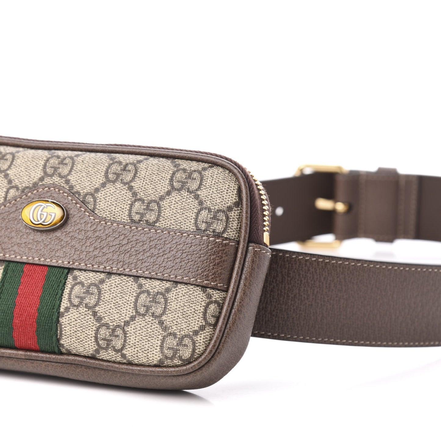 GG Supreme Monogram Ophidia Belted iPhone Case 95 38 Dark Brown