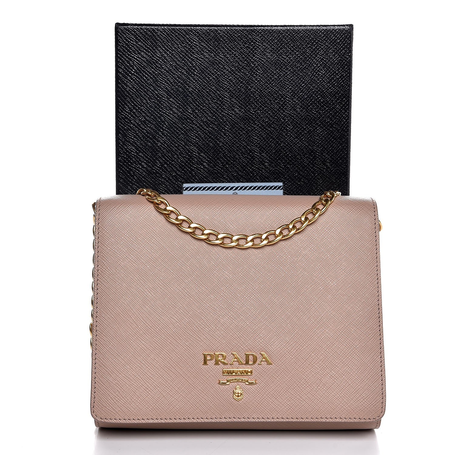 Prada Saffiano Lux Chain Wallet Cammeo 9 of 9