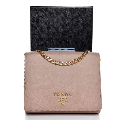 Prada Saffiano Lux Chain Wallet Cammeo 9 of 9