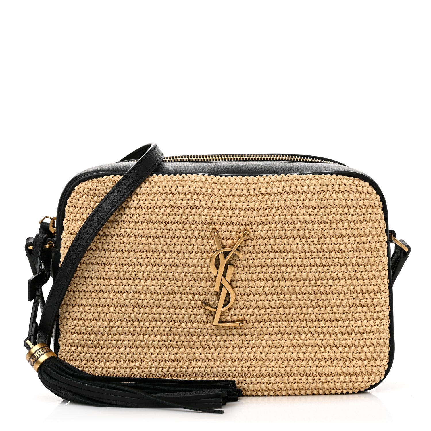 Saint Laurent Raffia Canvas Monogram Lou Camera Bag Naturel 1 of 10
