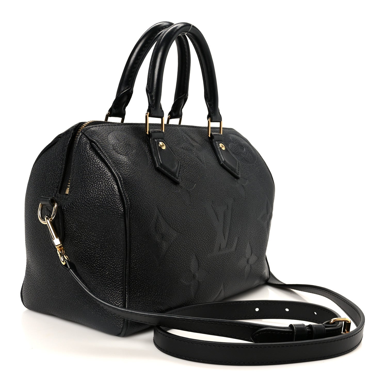 Louis Vuitton Empreinte Monogram Giant Speedy Bandouliere 25 Black 4 of 10