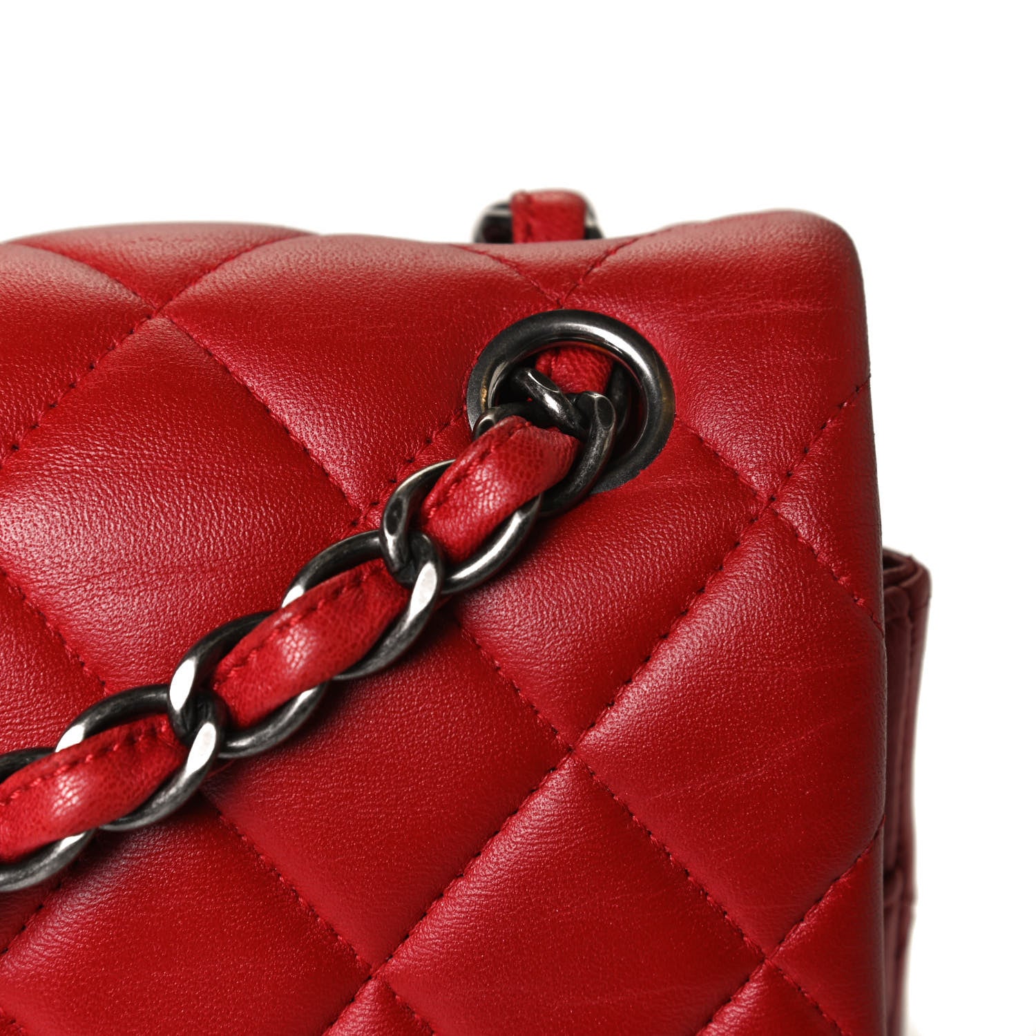 Chanel Lambskin Quilted Jumbo Double Flap Red 11 of 13