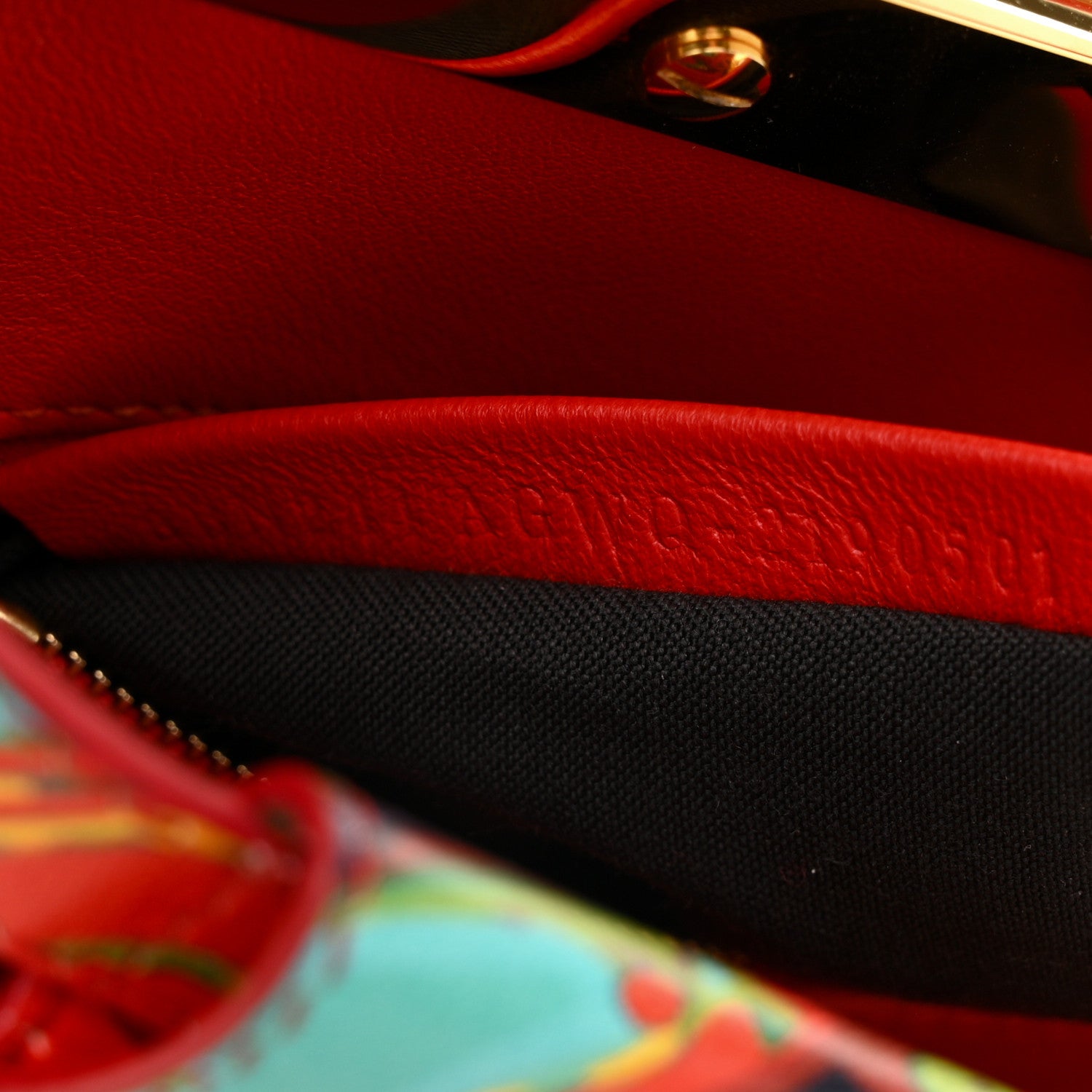Fendi Nappa Marble Mini Peekaboo Iconic Satchel Rosso Multicolor 8 of 11
