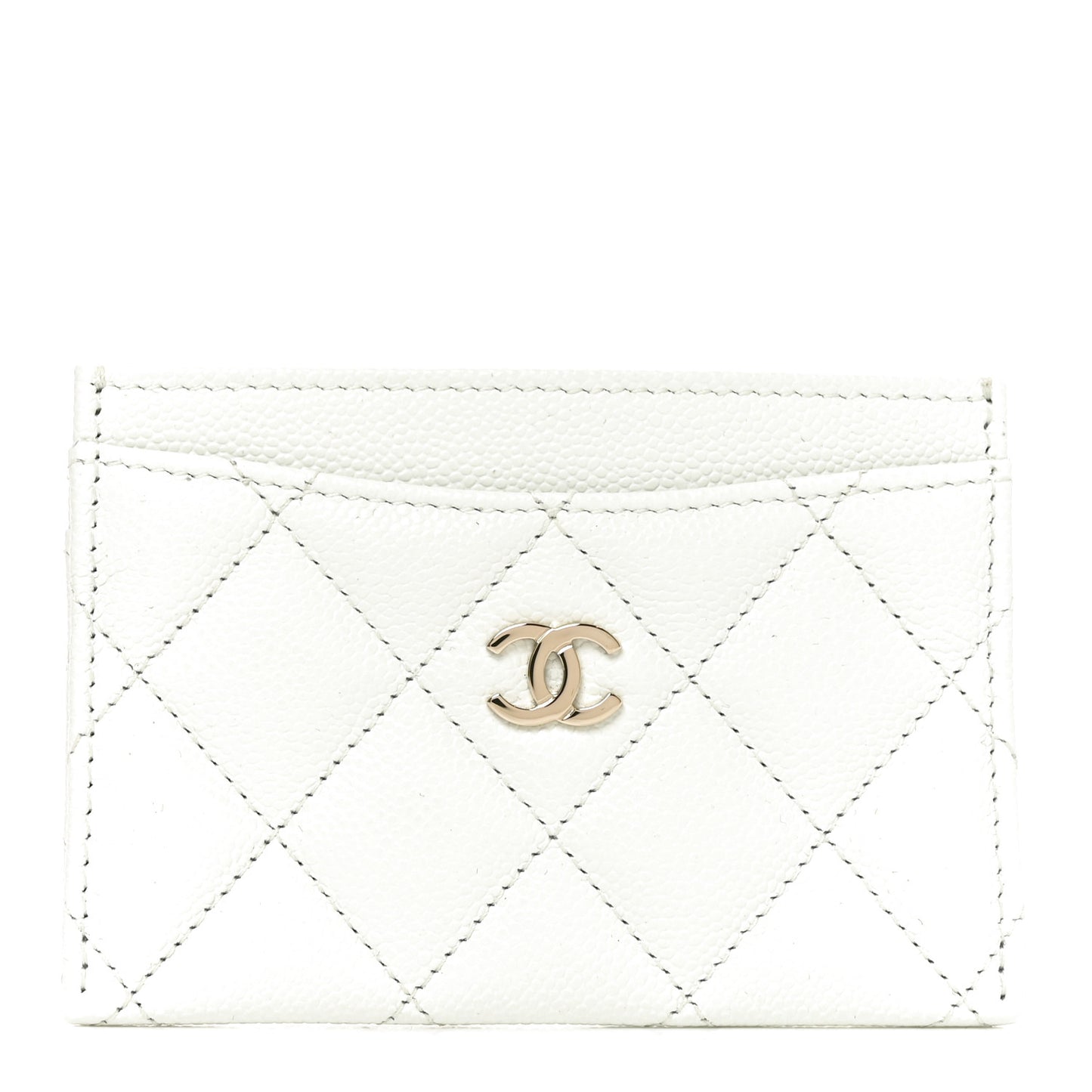 Caviar Quilted Card Holder Light Blue