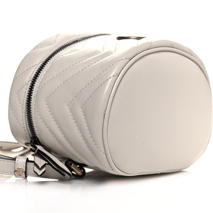 Gucci Calfskin Matelasse Mini GG Marmont Round Backpack White 7 of 8