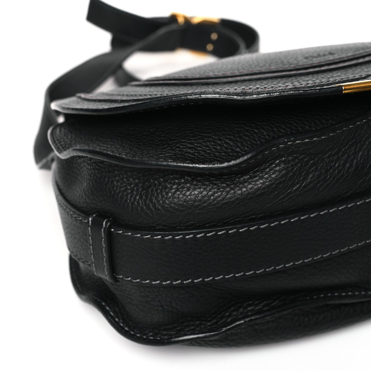Calfskin Medium Marcie Round Crossbody Bag Black