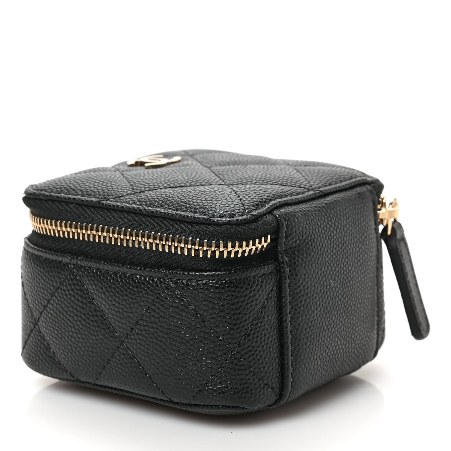 Caviar Quilted Jewelry Travel Case Black