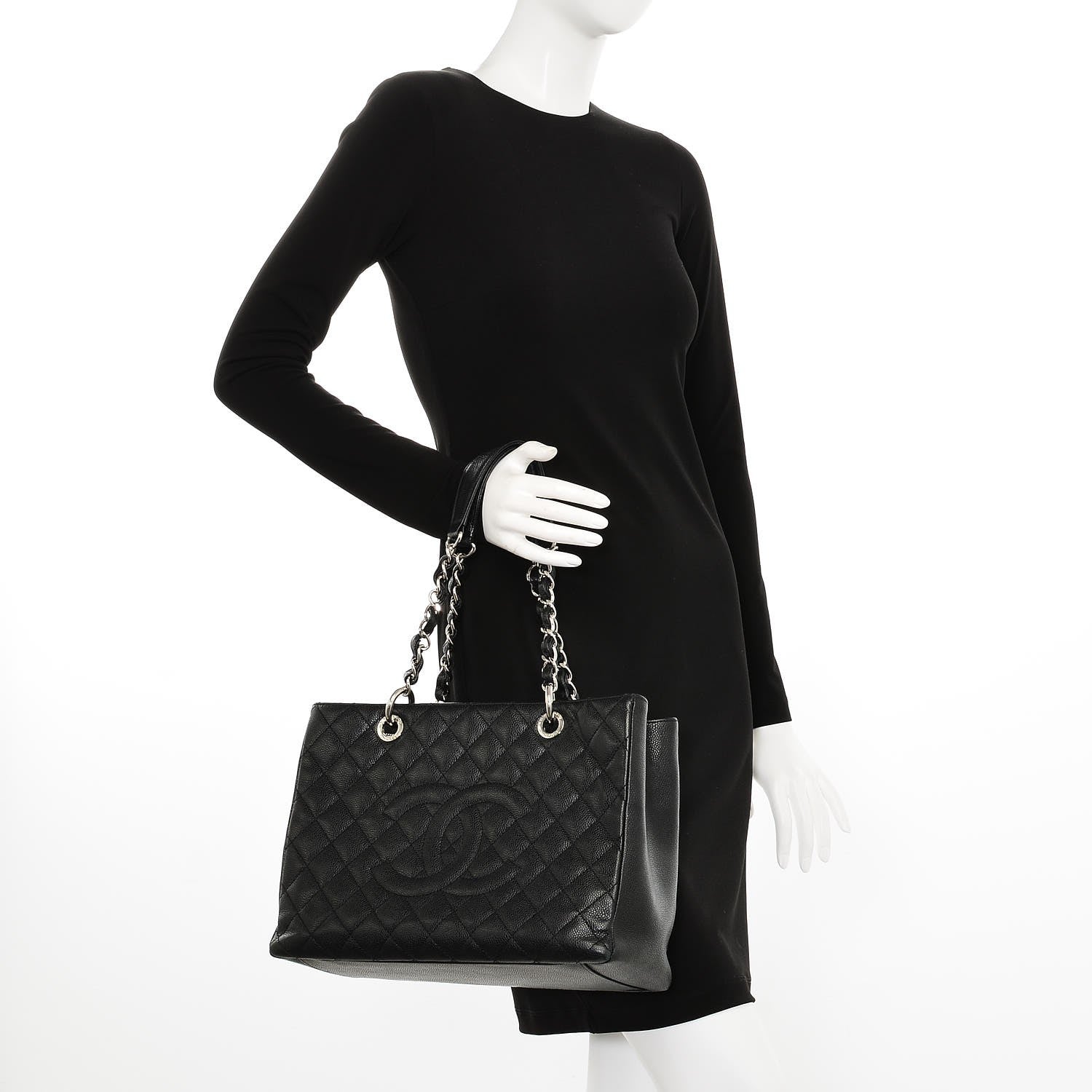 Chanel Caviar Quilted Grand Shopping Tote GST Black 2 of 12