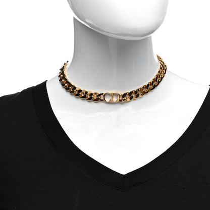 Christian Dior Metal Danseuse Etoile Chain Choker Necklace Gold 1 of 5