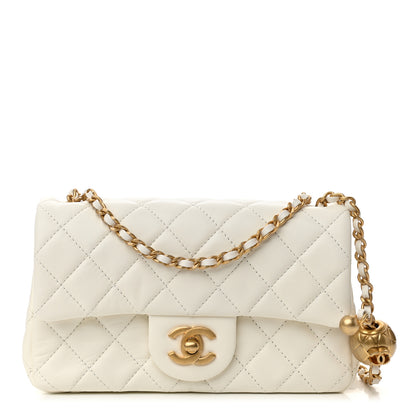 Chanel Lambskin Quilted Mini Rectangular Pearl Crush Flap White 1 of 11