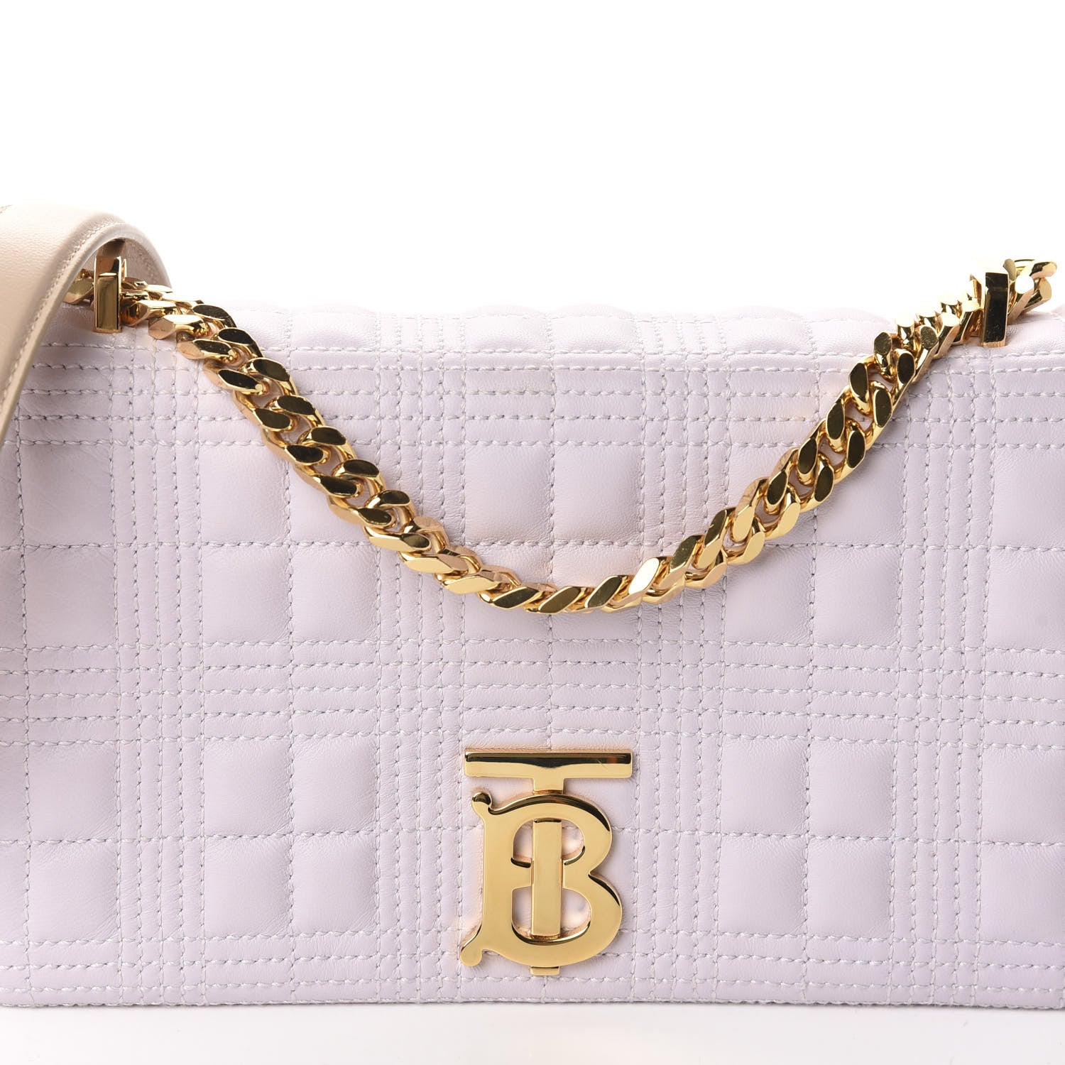 Burberry Lambskin Quilted Small Lola Bag Pale Thistle Soft Fawn 10 of 10