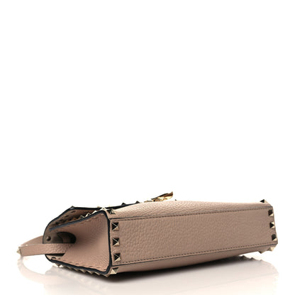 Valentino Garavani Pebbled Calfskin Medium Rockstud Flip Lock Crossbody Bag Poudre 3 of 7