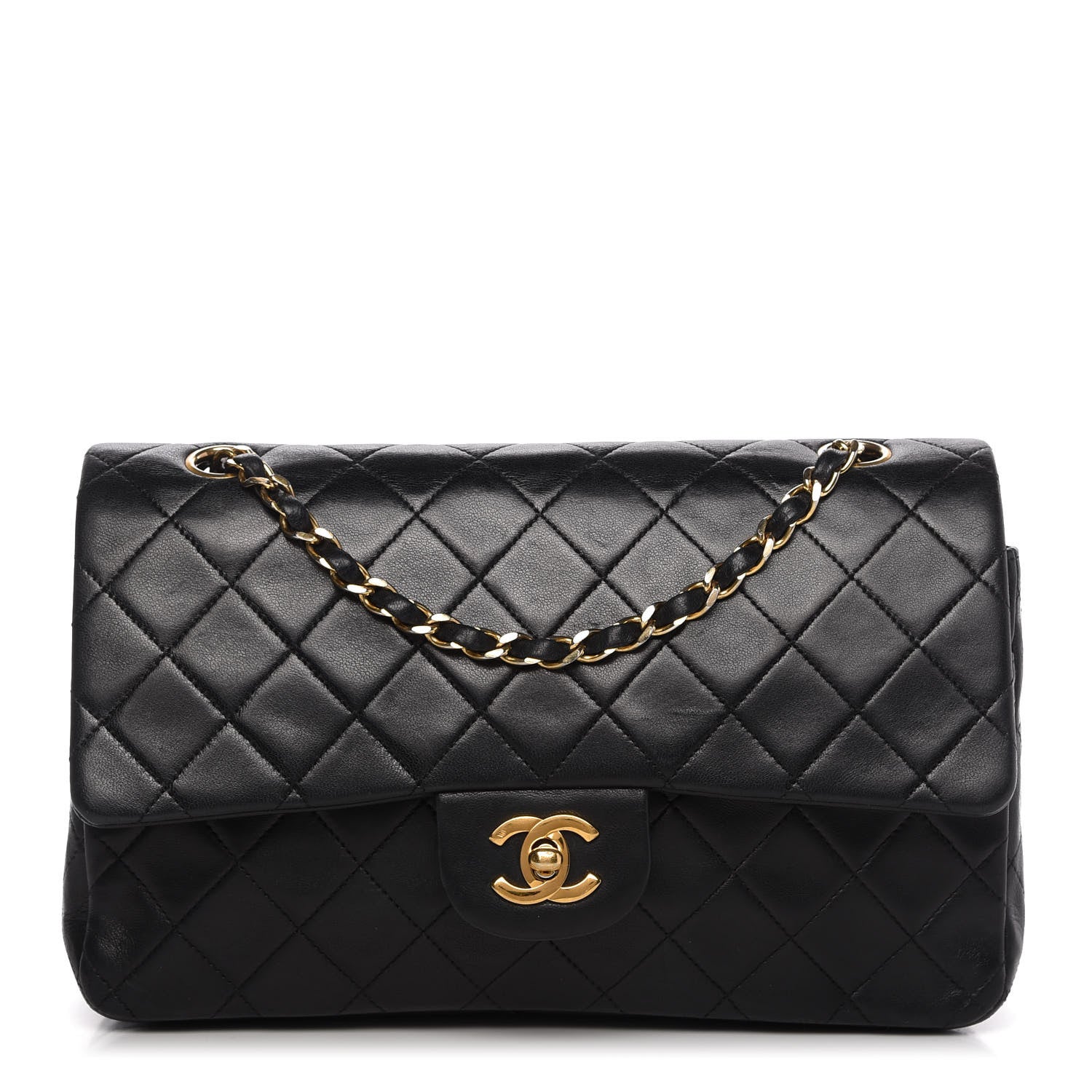 Chanel Lambskin Quilted Medium Double Flap Black 1 of 10