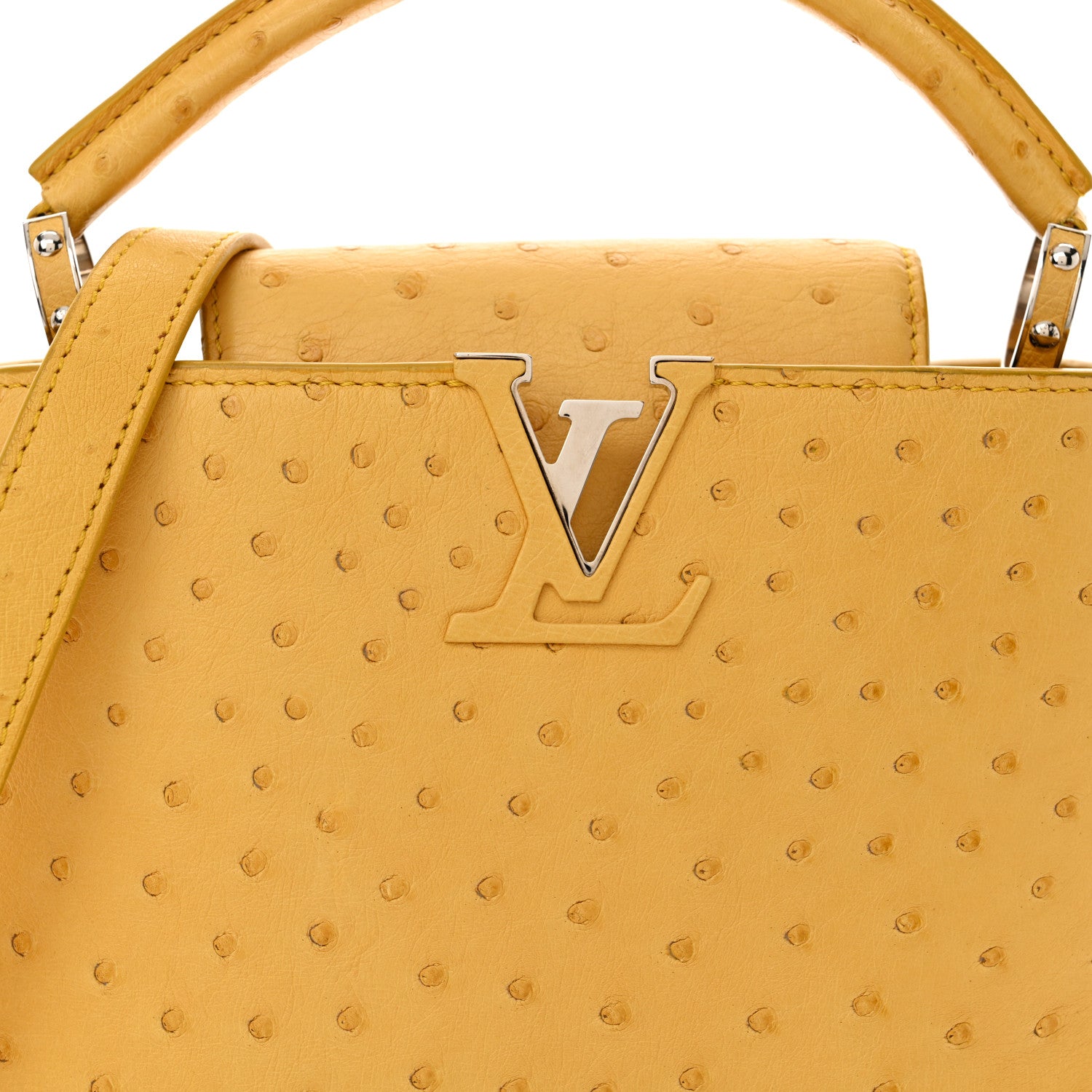 Louis Vuitton Ostrich Capucines BB Yellow 8 of 16