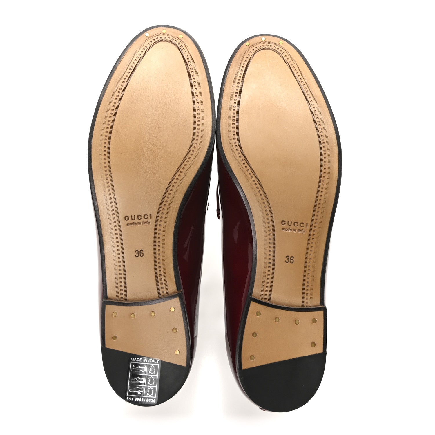 Gucci Vitello Vernice Soft Nappa Womens Jordaan Loafers 36 Rosso Ancora 6 of 10