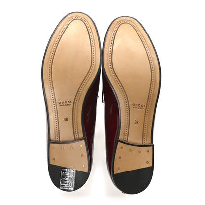 Gucci Vitello Vernice Soft Nappa Womens Jordaan Loafers 36 Rosso Ancora 6 of 10